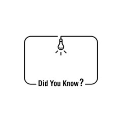 Poster - Did you know vector template post icon for soicial media background, fun fact blank template fyi vector with lightbulb idea and cable symbol element