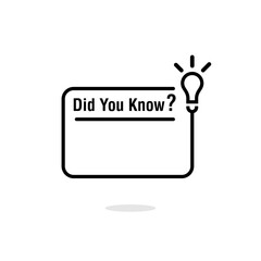 Poster - Did you know vector template post icon for soicial media background, fun fact blank template fyi vector with lightbulb idea and cable symbol element