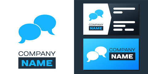 Poster - Logotype Blank speech bubbles icon isolated on white background. FAQ sign. Copy files, chat speech bubble and chart web icons. Logo design template element. Vector.