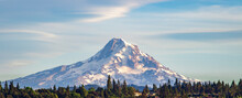 View Of Mt. Hood In Oregon As Seen From Underwood, Washington