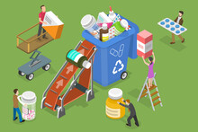 3D Isometric Flat Vector Conceptual Illustration Of Expired And Unused Drugs Disposal.