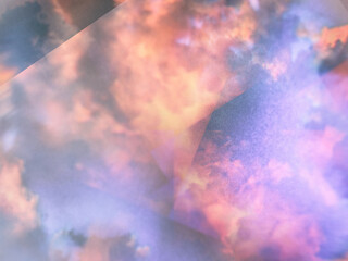 Sticker - Beautiful cumulus clouds in the sky. 3D rendering