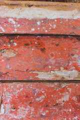  rusty metal background. old red brick wall. red boards. Wooden background. Old doors