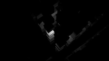 Poster - Dark cubic background. Desktop wallpaper. 3d wallpaper