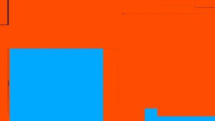 Poster - Abstract orange-blue background in the form of intersecting cubes. 3d rendering. Wallpaper. 
