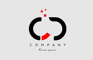 black red CD C D alphabet letter logo icon combination. Design for business and company