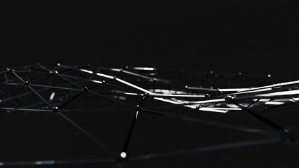 Wall Mural - network connection structure. science background. abstract molecules design. black atoms. background