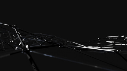 Wall Mural - network connection structure. science background. abstract molecules design. black atoms. background
