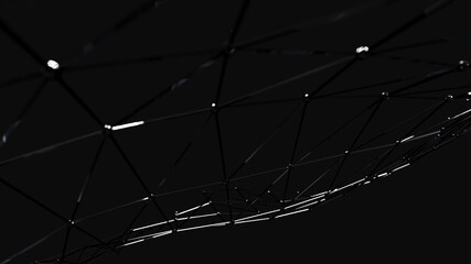Wall Mural - network connection structure. science background. abstract molecules design. black atoms. background