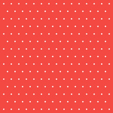 Christmas And New Year Pattern Polka Dots. Template Background In Red And White Polka Dots . Seamless Fabric Texture. Vector Illustration
