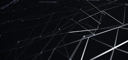 Wall Mural - network connection structure. science background. abstract molecules design. black atoms. background