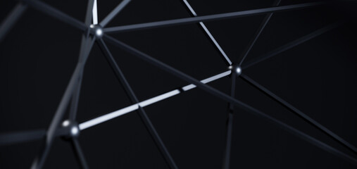 Wall Mural - network connection structure. science background. abstract molecules design. black atoms. background
