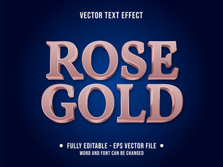 Wall Mural - Editable text effect - Rose gold metal gradient color style