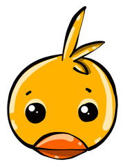 Sticker - Head of a little chicken,illustration,vector on white background