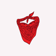 Red Triangle Bandana Mask Vector Graphic Illustration