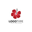 hibiscus logo icon vector isolated