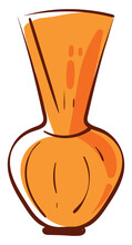 Orange Vase ,illustration,vector On White Background