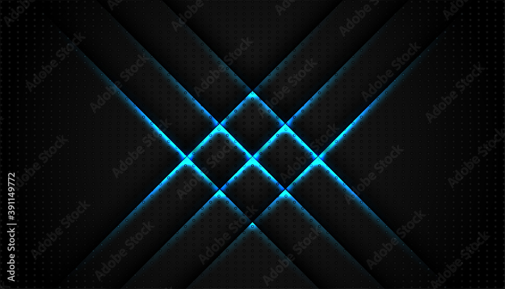 abstract blue light line on black background. modern luxury design ...