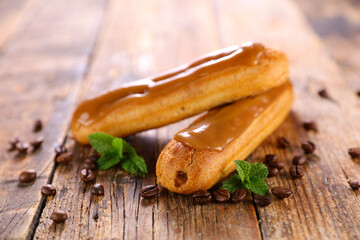 Wall Mural - coffee eclair- traditional french pastry