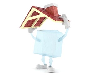 Sticker - Ice cube character holding roof