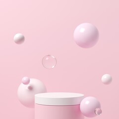 Poster - abstract background, mock up scene with podium geometry shape for product display. 3d rendering