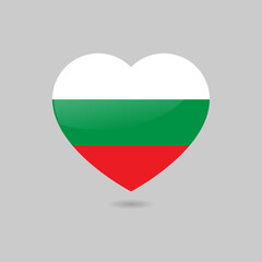 Sticker - Vector Glossy Bulgarian Flag Heart