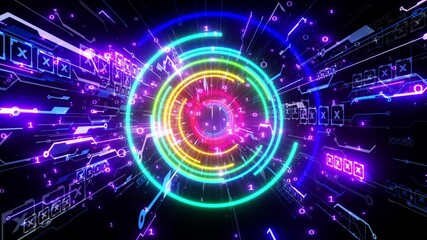 Wall Mural - innovation technology pattern opening video animation