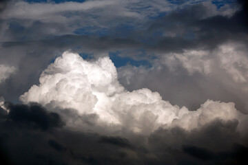Wall Mural - close view cloudy sky background.