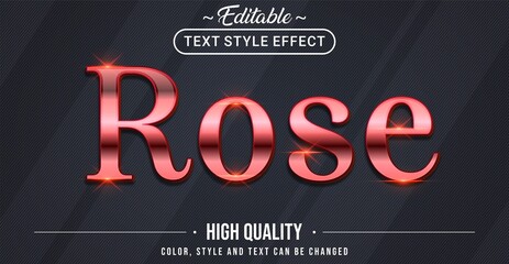 Wall Mural - 3D rose gold text effect - Editable text effect