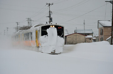 Sticker - 雪中を力行する米坂線