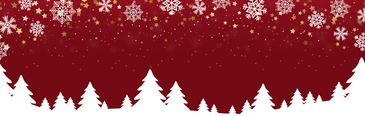 Wall Mural - christmas background with snow fall and trees