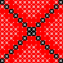 Geometric Red Black White Seamless Pattern Design