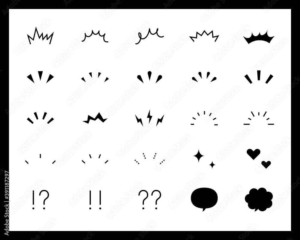 Fototapete 気づき線 注目マークのセット イラスト アイコン ポイント 集中 驚き 飾り 装飾 理解 シンプル Yugoro Fototapete 気づき線 注目マークのセット イラスト アイコン ポイント 集中 驚き 飾り 装飾 理解 シンプル Yugoro