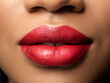 Close up view of beautiful woman lips