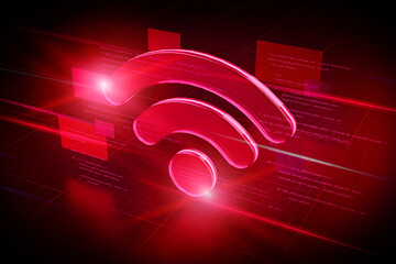 Poster - wifi abstract background illustration - 3d rendering
