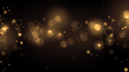 Luxury gold bokeh on black background