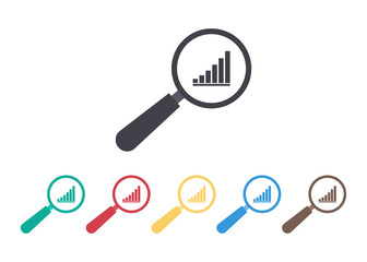 Wall Mural - icon of graph with data for business. predict of financial risk on chart. audit of business. analysi