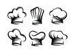 hand drawn set of chef and cook hats - Vector