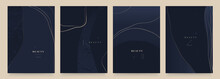 Elegant Dark Blue Abstract Trendy Universal Background Templates. Minimalist Aesthetic.