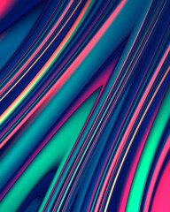 Fototapete - Crazy lines. Multicolor background. Retro pattern. Futuristic wavy shape. Fluid stripes. Morphing surface.