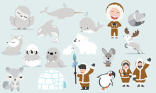 Arctic Collection Set Cartoon Vector
