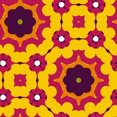 Ethnic floral seamless pattern. Abstract vintage pattern with decorative flowers.