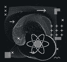 Leinwandbilder - Abstract visualization of Quantum mechanics concept, Information analysis and complex computations.