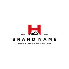 Wall Mural - letter H mountain logo design concept vector