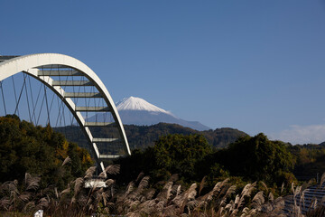 Canvas Print - 逢来橋と富士山