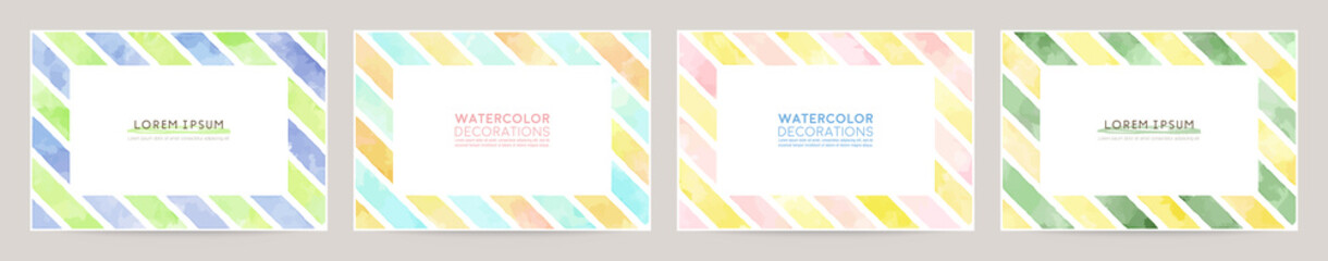 Wall Mural - vector card design template with colorful striped line