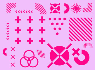 Poster - Bauhaus inspired graphic design collection with vector abstract elements, lines and bold geometric shapes, useful for poster art, front page design, wall decorative prints.
