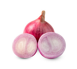 Canvas Print - shallots onion chopped isolated on a white background ,include clipping path