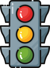 Poster - Traffic Light Filled Outline Icon