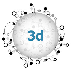 Poster - Text 3d. Business concept . Abstract background with connecting dots and lines